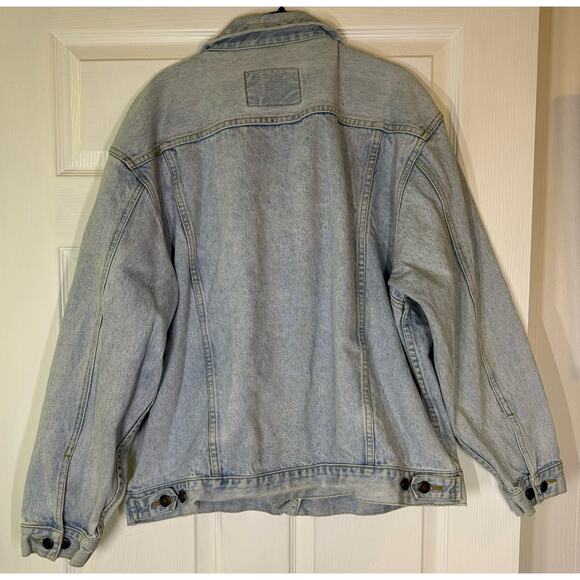 The London Jean MODA INT’L Vintage Denim Jacket Large Light Wash Oversized - Picture 4 of 9